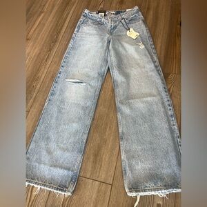Levi's Light Blue Distressed Straight-Leg Jeans
